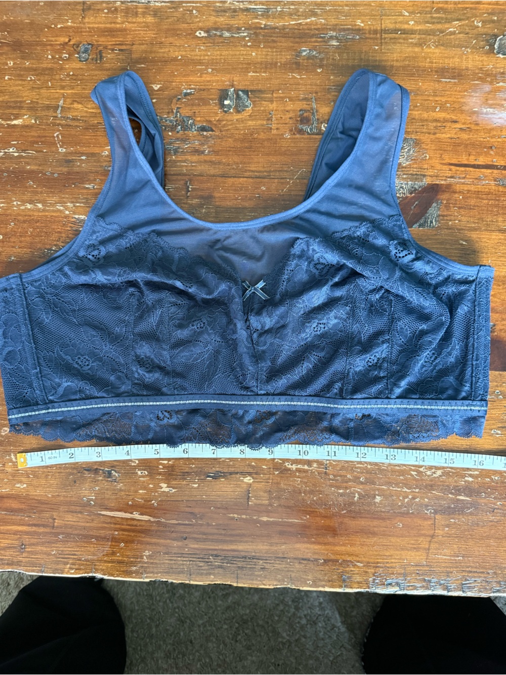 Cacique Navy Lace Wireless Bralette